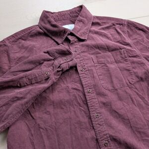 Katin Granada Corduroy Shirt Mens M Button Down Burgundy Long Sleeve Cotton